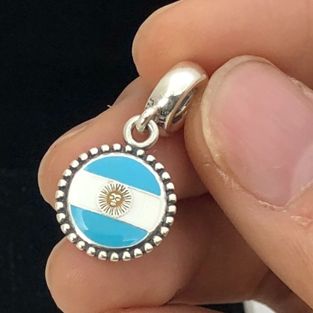 ✨🔥Pandora Argentina Flag Dangle Charm Pendant
